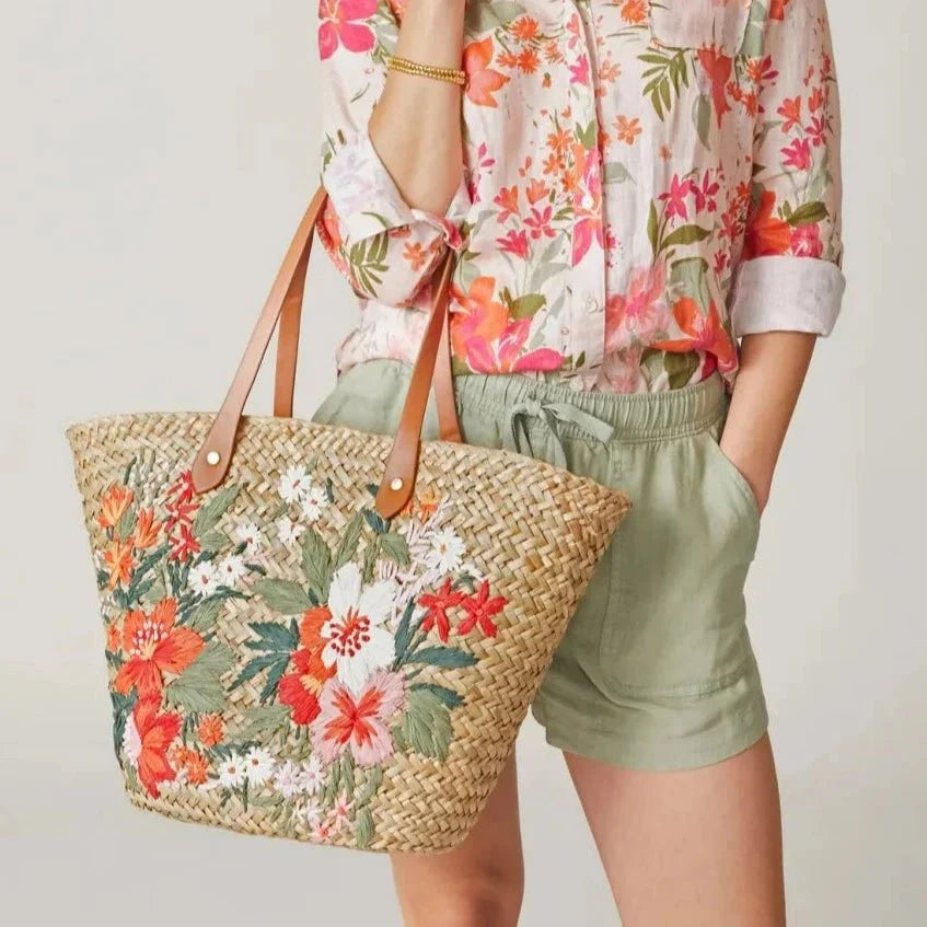 Floral Basket Tote