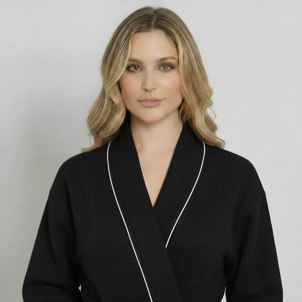 Knee-Length Waffle Robe