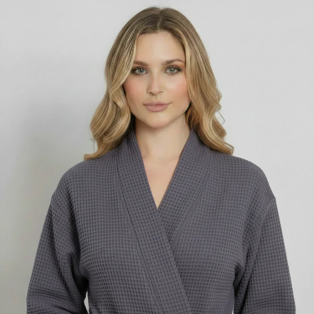 Knee-Length Waffle Robe