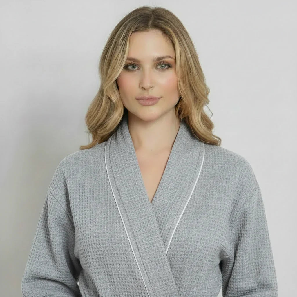Knee-Length Waffle Robe
