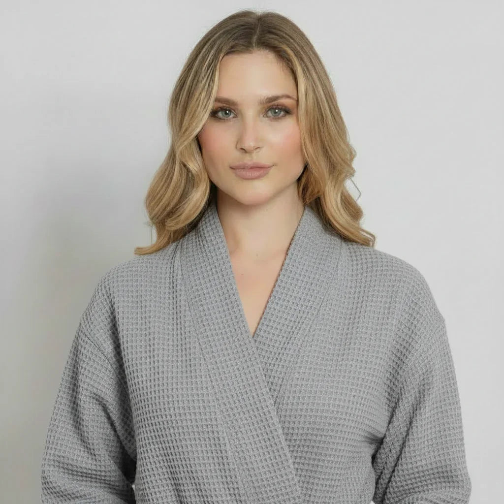 Knee-Length Waffle Robe