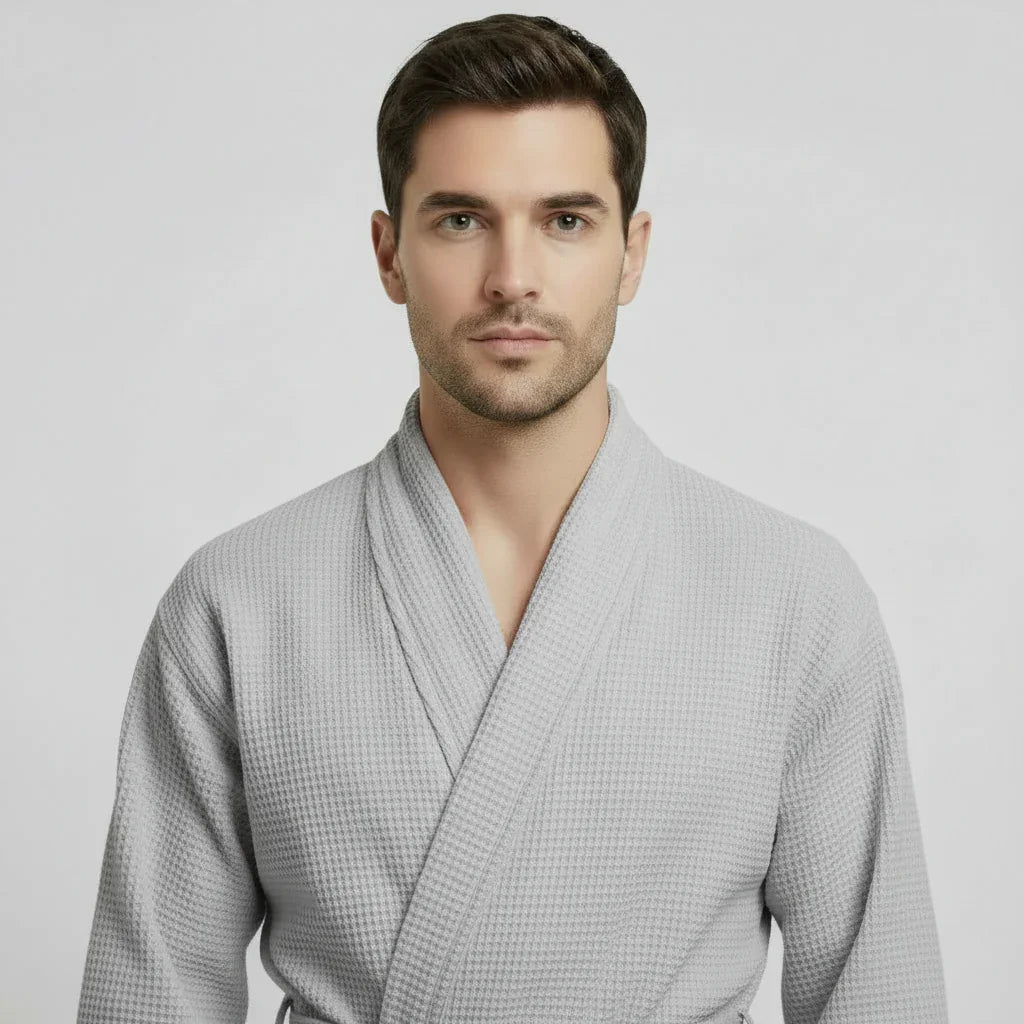Waffle Spa Robe – Lightweight Quick-Dry Kimono Bath Robe