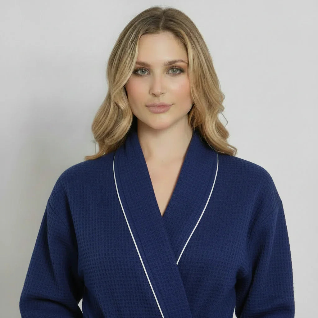 Knee-Length Waffle Robe