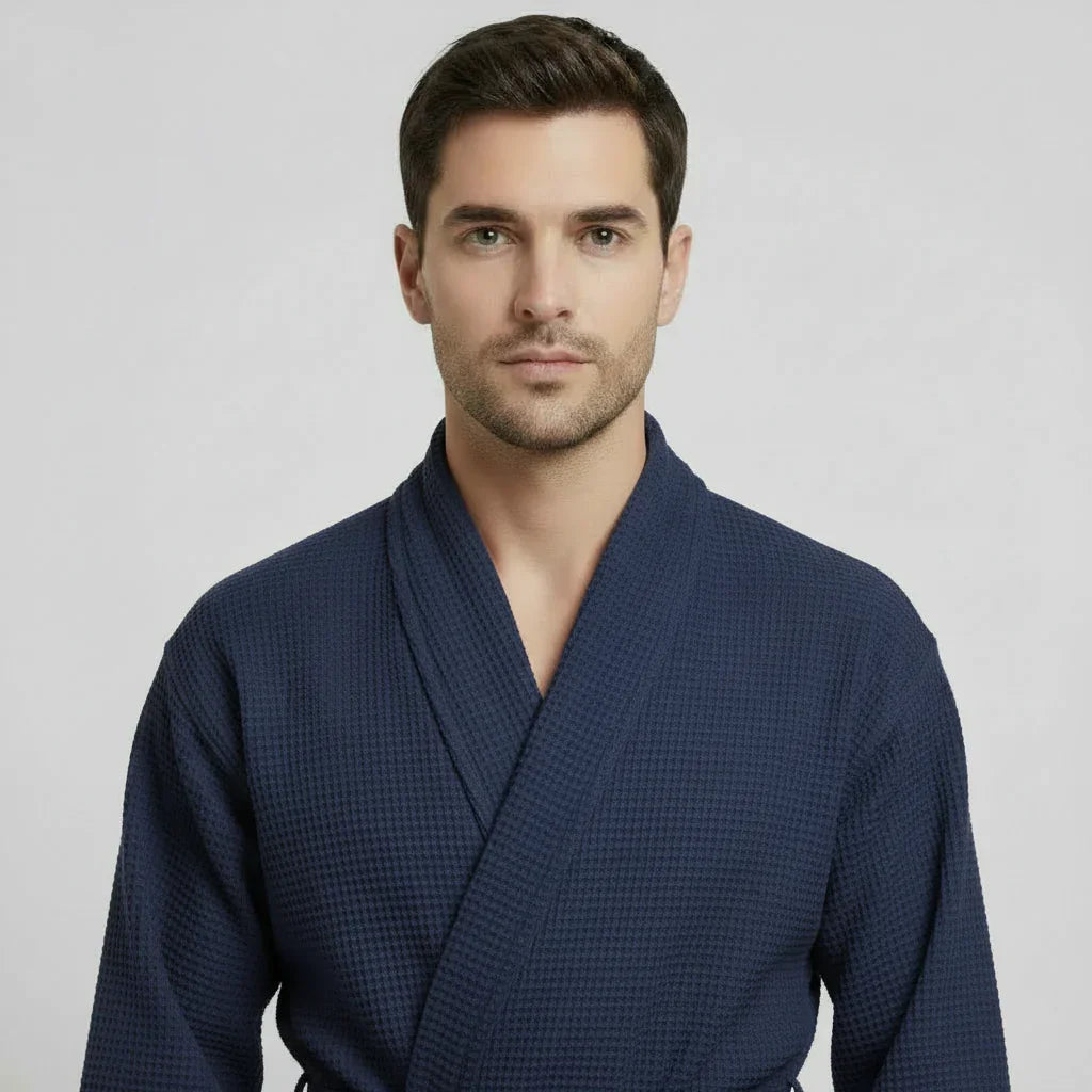 Waffle Spa Robe – Lightweight Quick-Dry Kimono Bath Robe