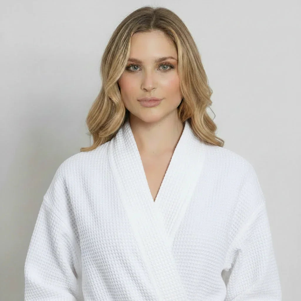 Knee-Length Waffle Robe