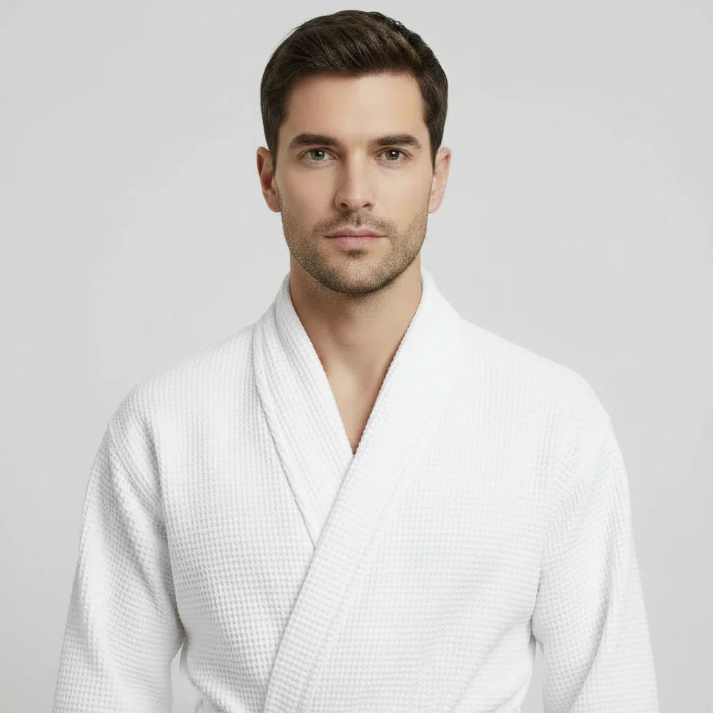 Waffle Spa Robe – Lightweight Quick-Dry Kimono Bath Robe
