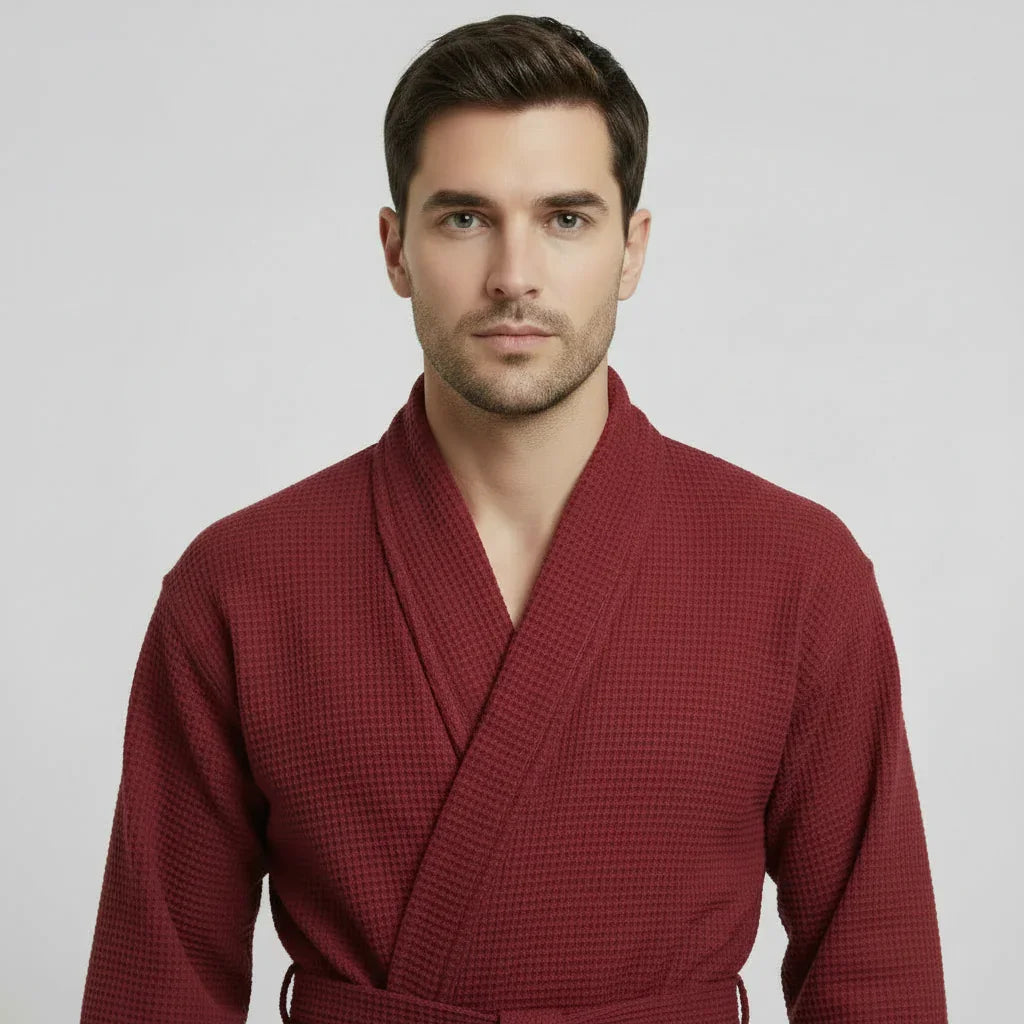 Waffle Spa Robe – Lightweight Quick-Dry Kimono Bath Robe