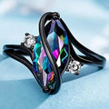 Geometric Zircon Women's Ring – Black Copper | Sizes 5–10