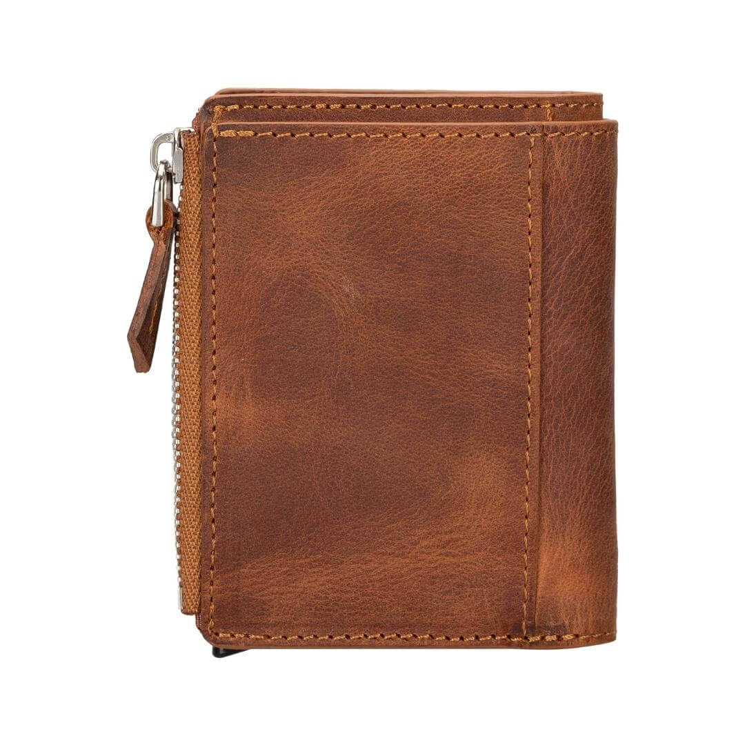 TORONATA Glenrock Genuine Cowhide Leather Pop-Up Card Holder Wallet