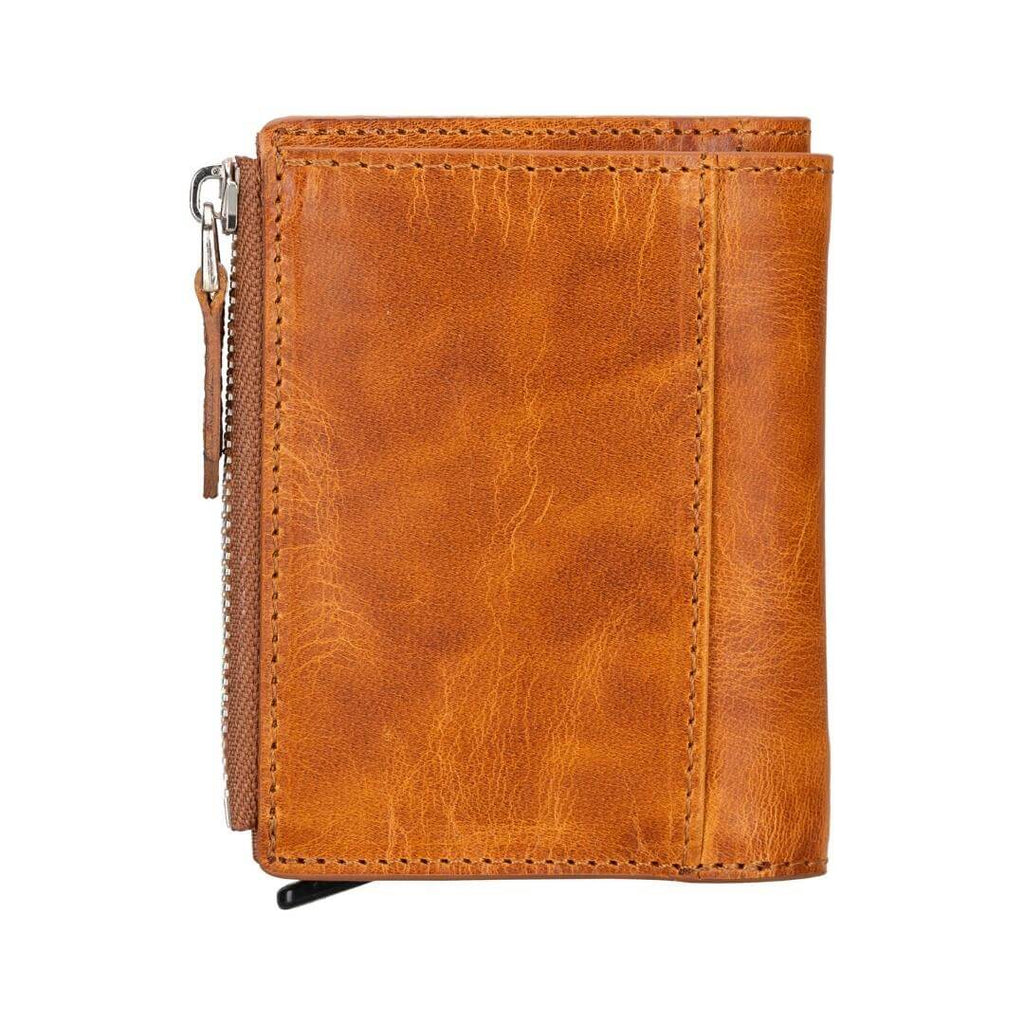 TORONATA Glenrock Genuine Cowhide Leather Pop-Up Card Holder Wallet
