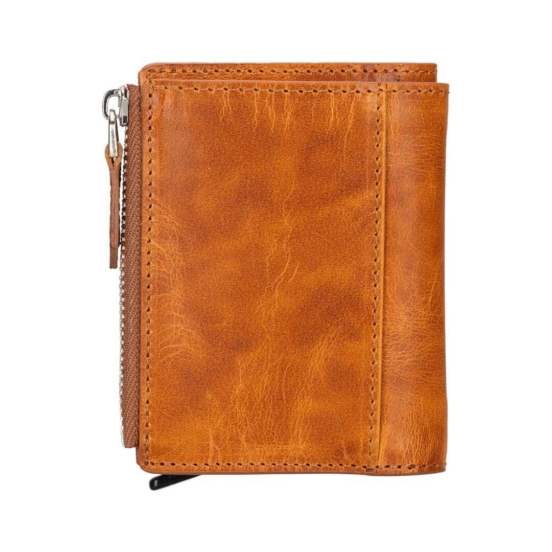 TORONATA Glenrock Genuine Cowhide Leather Pop-Up Card Holder Wallet