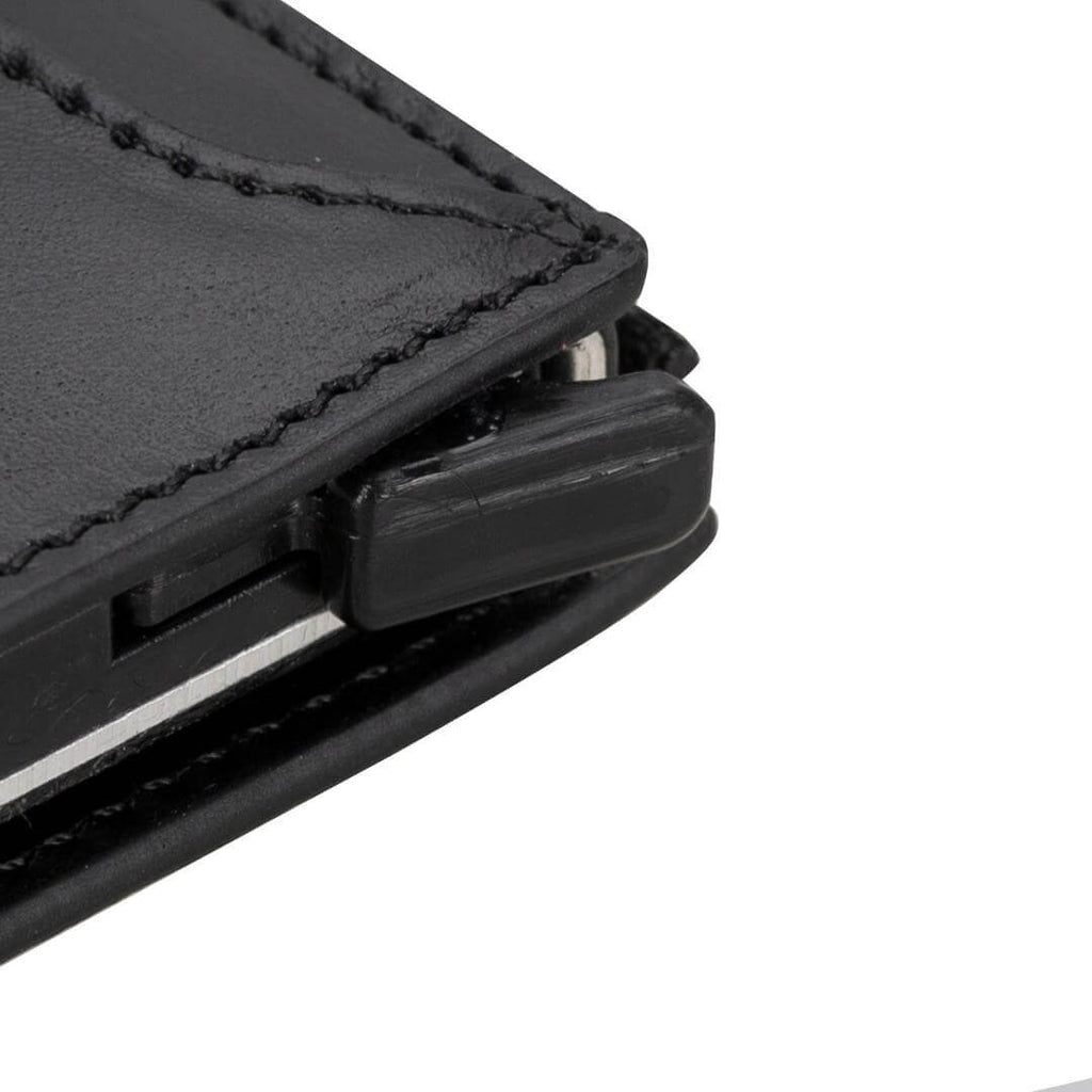 TORONATA Glenrock Genuine Cowhide Leather Pop-Up Card Holder Wallet
