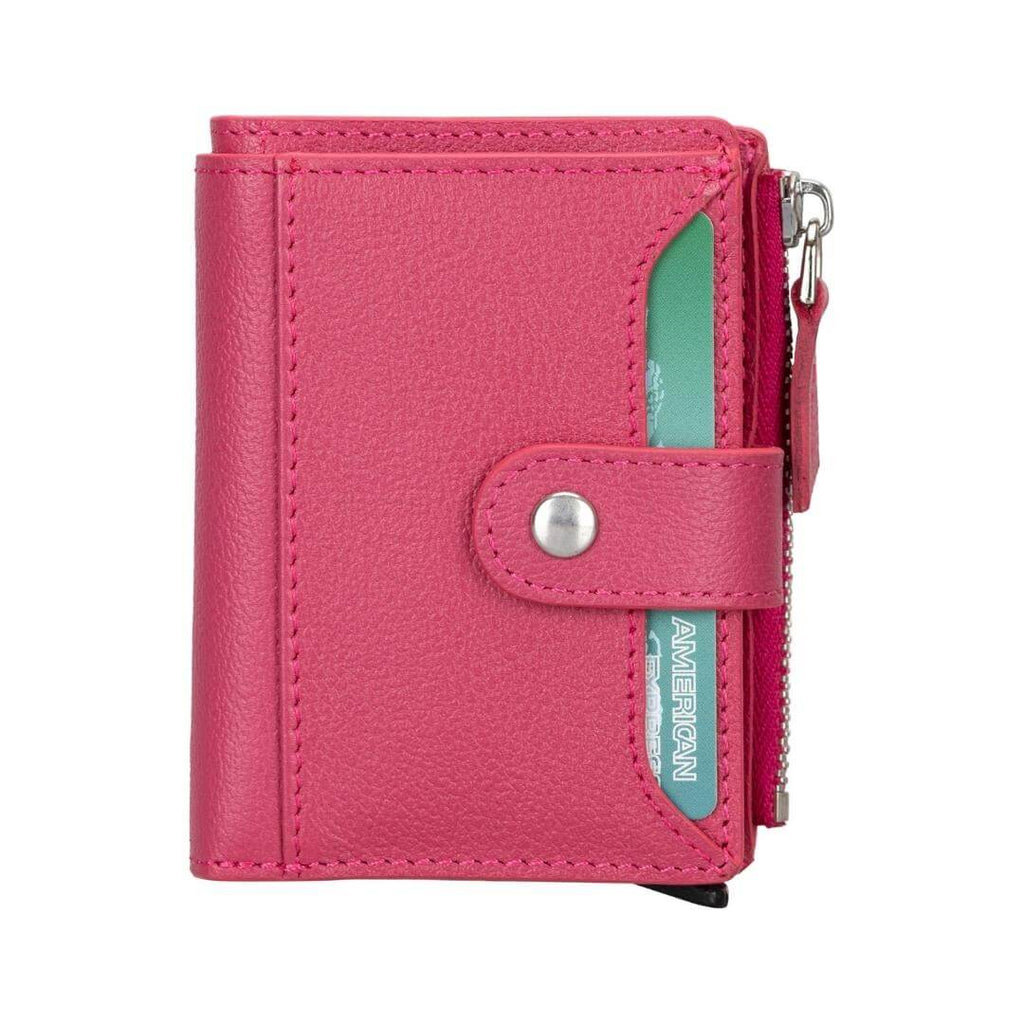 TORONATA Glenrock Genuine Cowhide Leather Pop-Up Card Holder Wallet