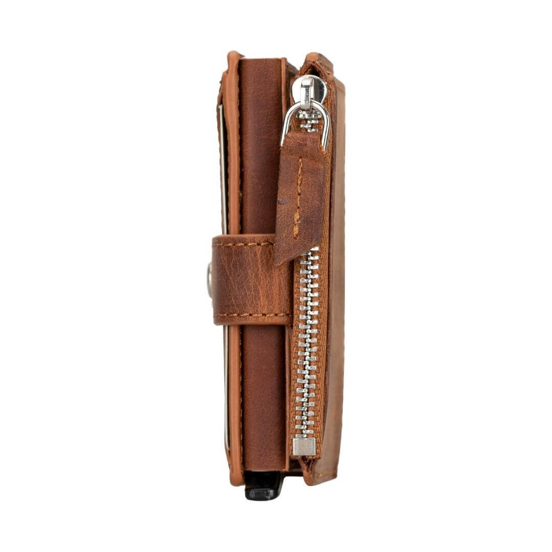 TORONATA Glenrock Genuine Cowhide Leather Pop-Up Card Holder Wallet