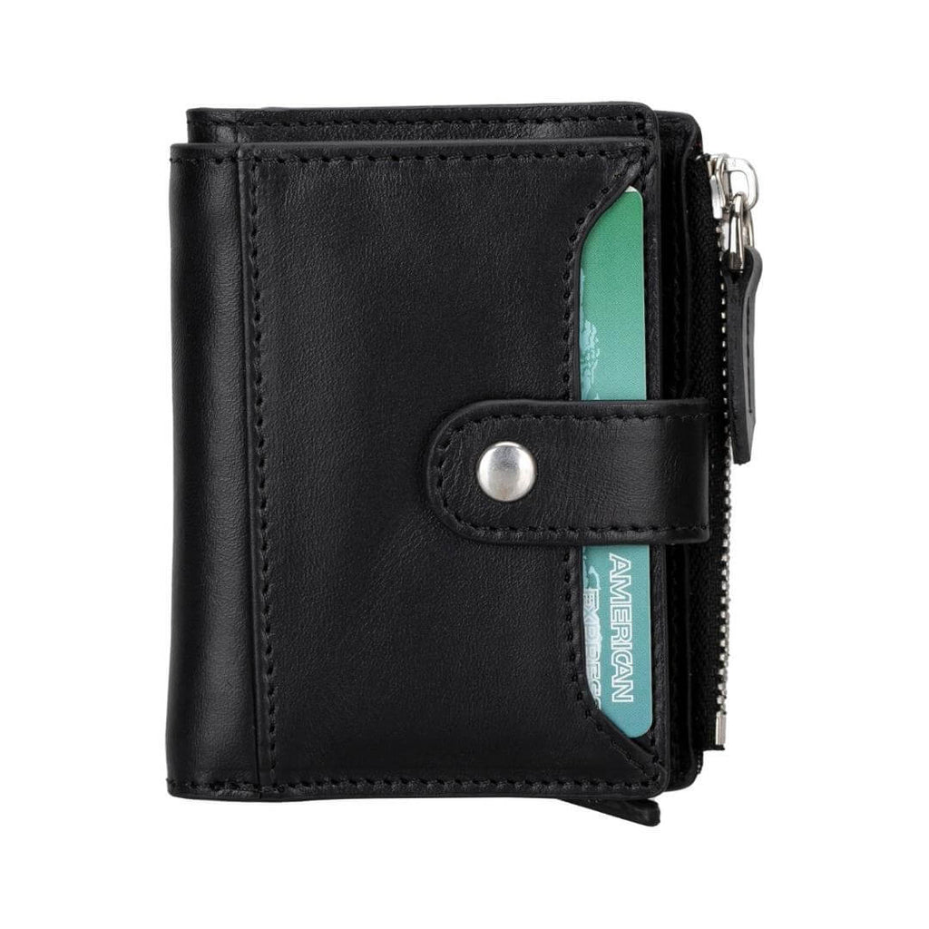 TORONATA Glenrock Genuine Cowhide Leather Pop-Up Card Holder Wallet