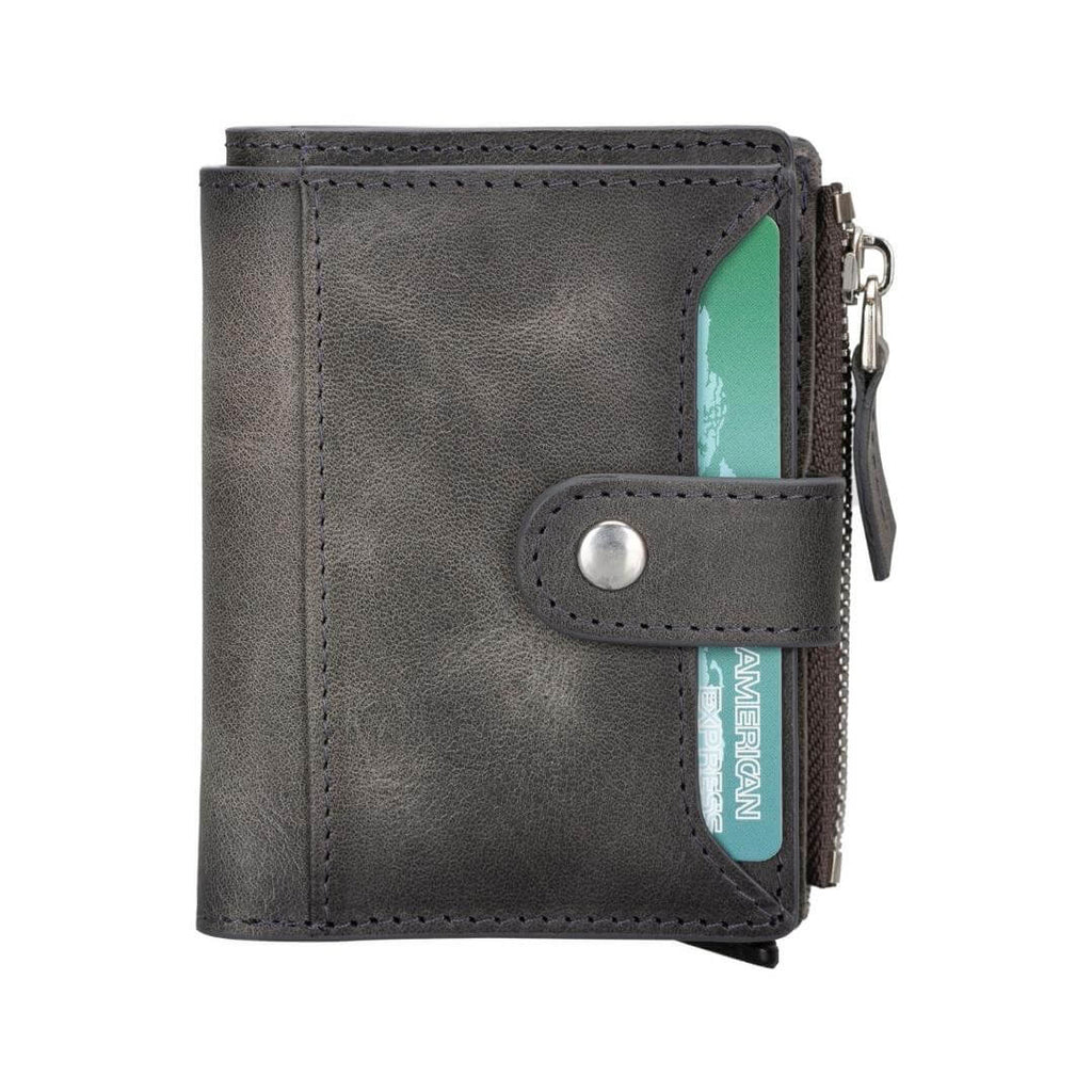 TORONATA Glenrock Genuine Cowhide Leather Pop-Up Card Holder Wallet