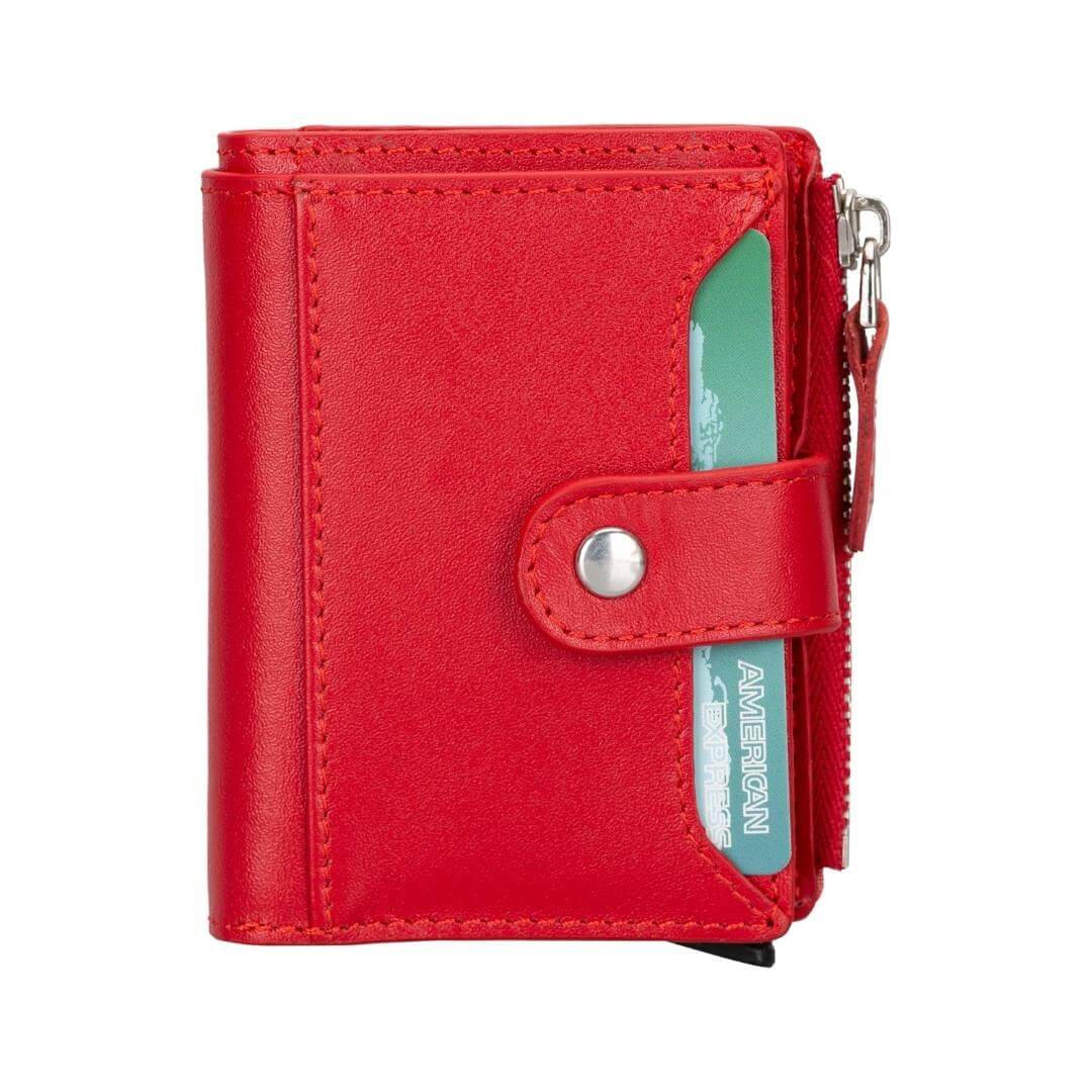 TORONATA Glenrock Genuine Cowhide Leather Pop-Up Card Holder Wallet