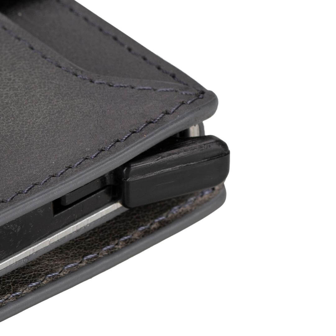 TORONATA Glenrock Genuine Cowhide Leather Pop-Up Card Holder Wallet