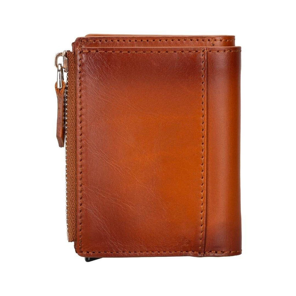TORONATA Glenrock Genuine Cowhide Leather Pop-Up Card Holder Wallet