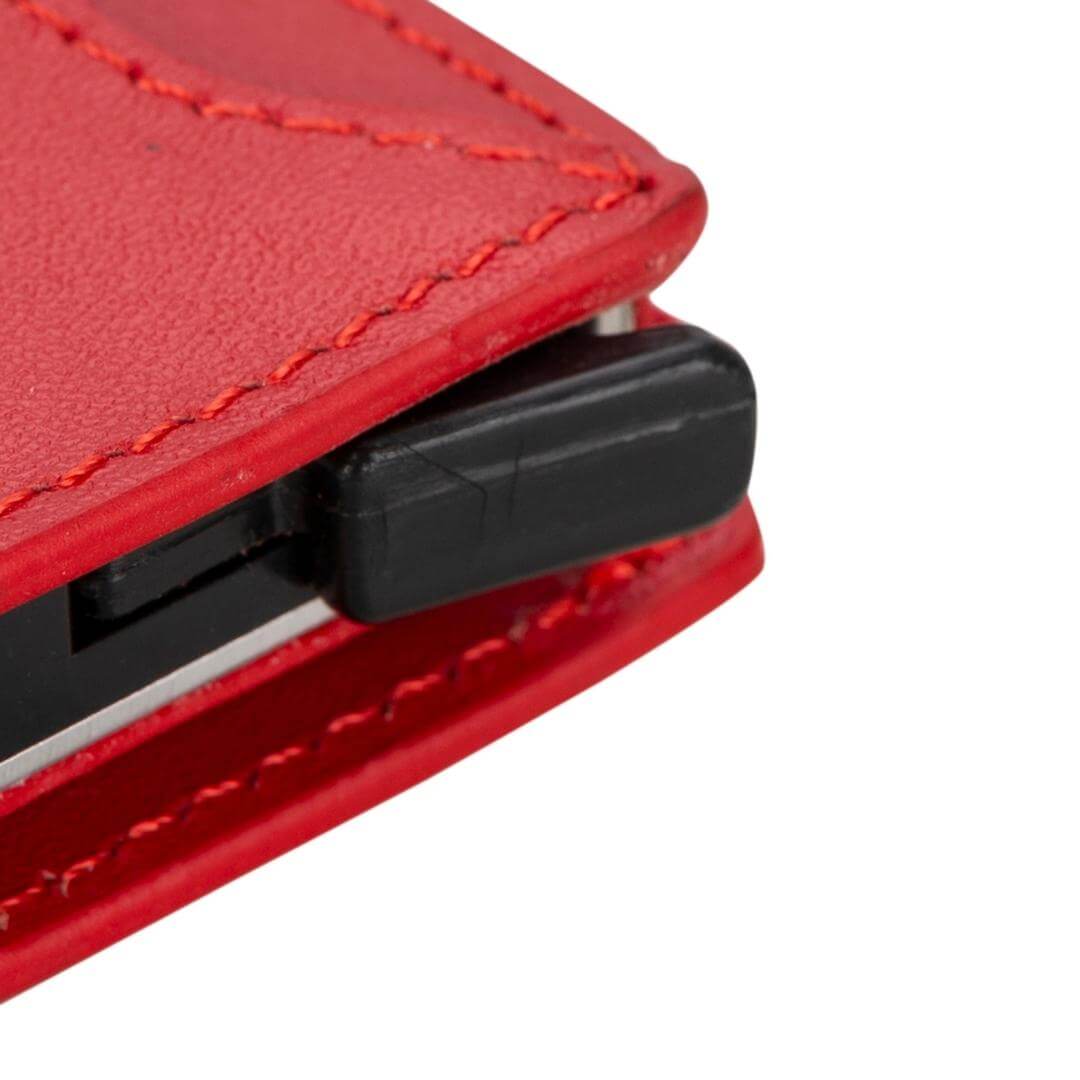 TORONATA Glenrock Genuine Cowhide Leather Pop-Up Card Holder Wallet