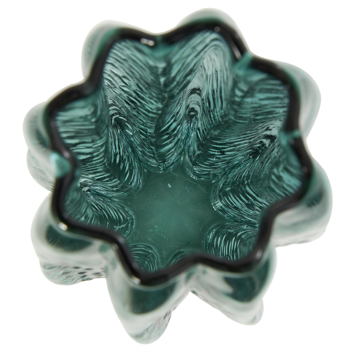 Green Glass Bubble Textured Vase