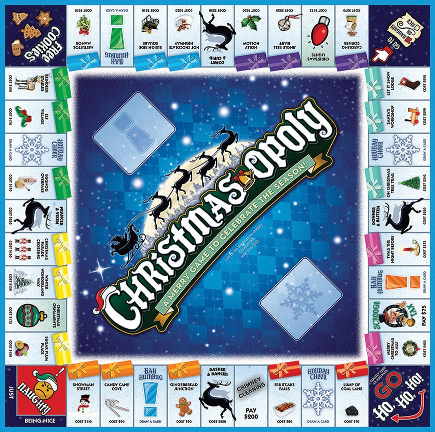 Christmas-opoly Board Game — Festive Monopoly-Style Family Game