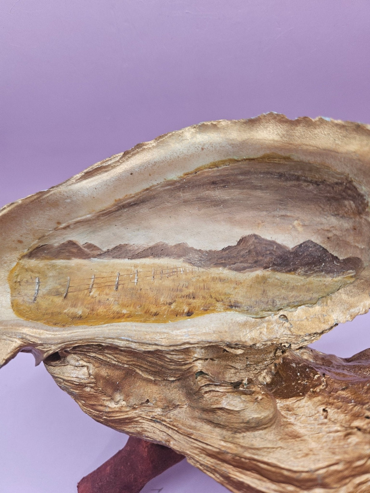 Hand-Painted Oyster Shells on Wooden Stands – Original Art by Charles Branch