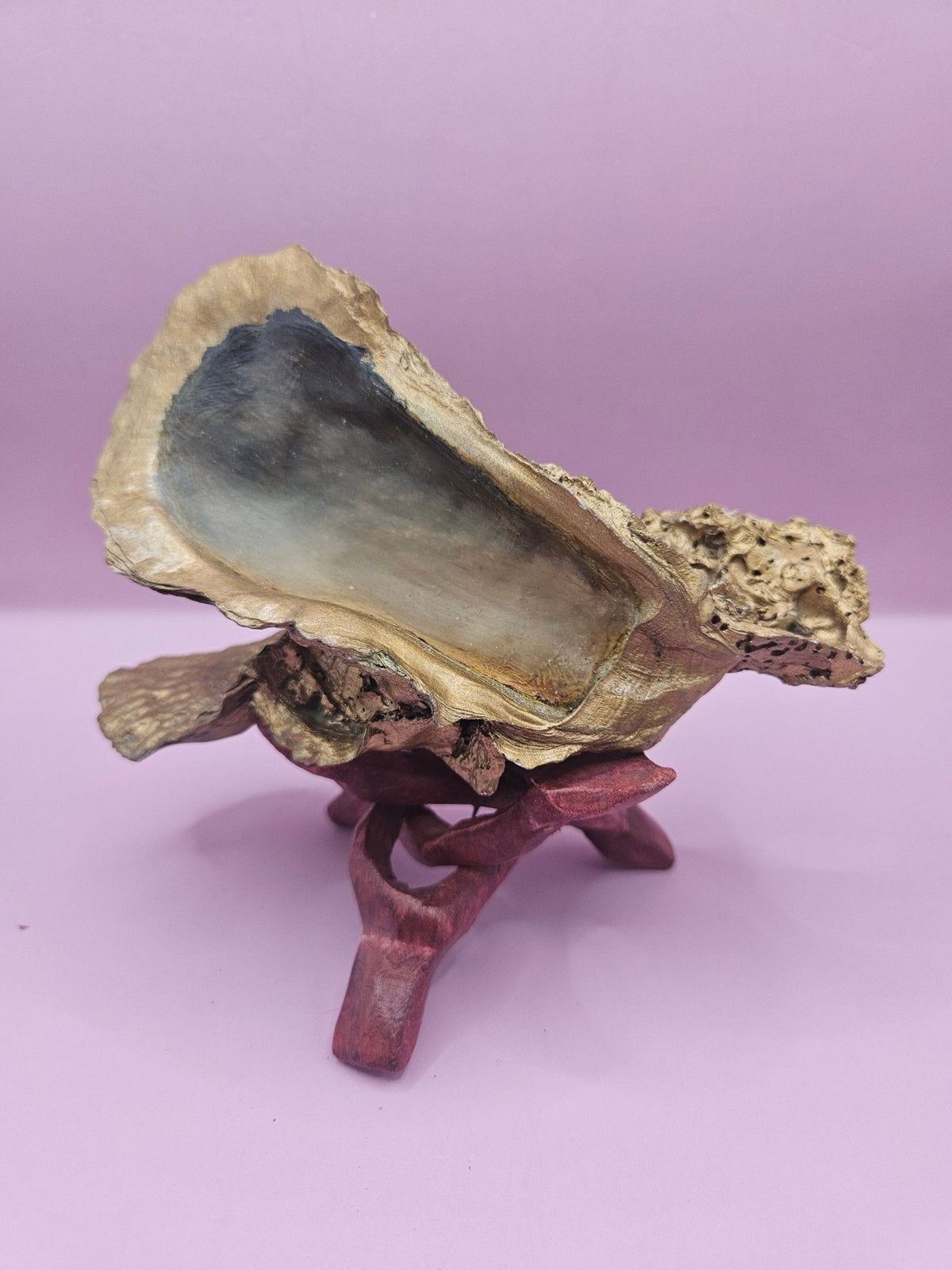 Hand-Painted Oyster Shells on Wooden Stands – Original Art by Charles Branch