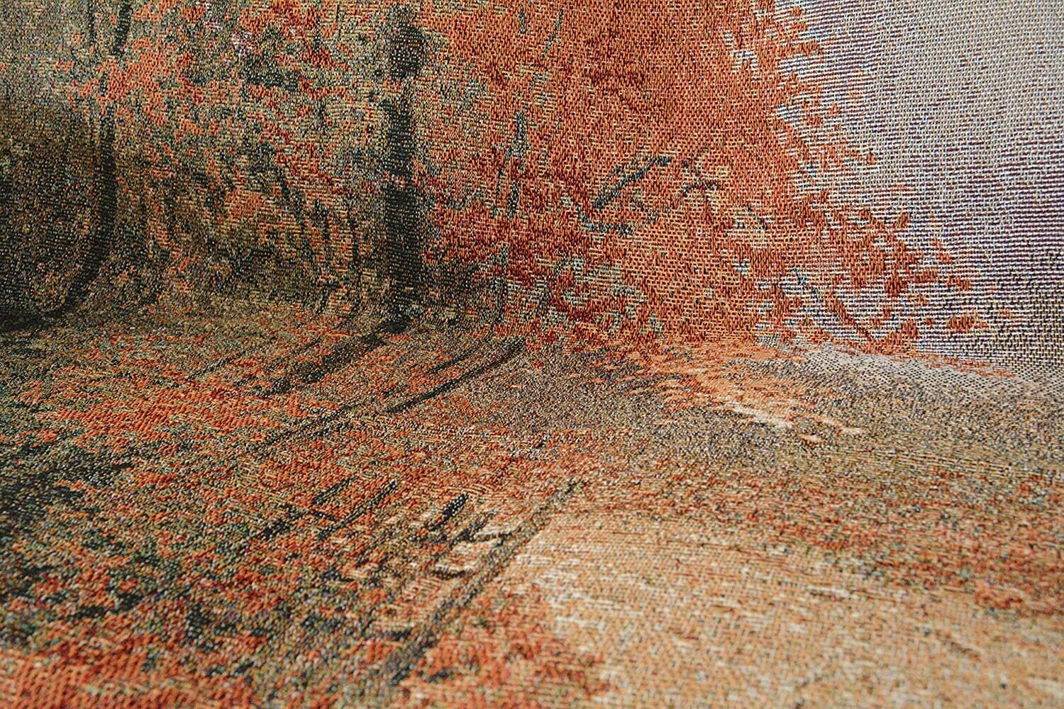 DaDa Bedding Autumn Fall Leaves & Forest Woven Tapestry Throw Blanket