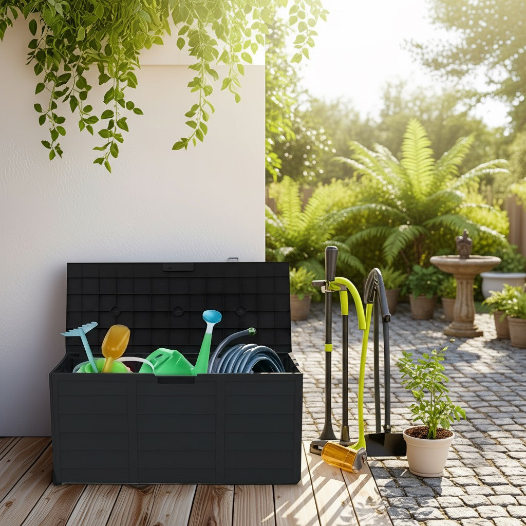 Heavy-Duty Outdoor Deck Box – Waterproof, Lockable Flip-Top Lid | 35 to 200 Gallon | Multiple Colors