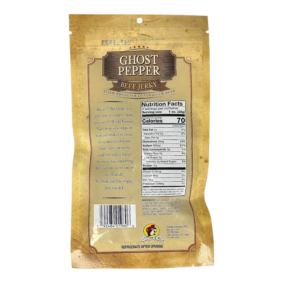 Buc-ee's Ghost Pepper Beef Jerky – Extreme Heat