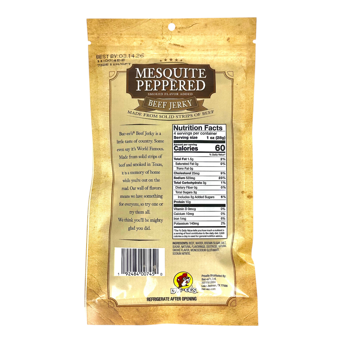 Buc-ee's Mesquite Peppered Beef Jerky – Smoky & Bold