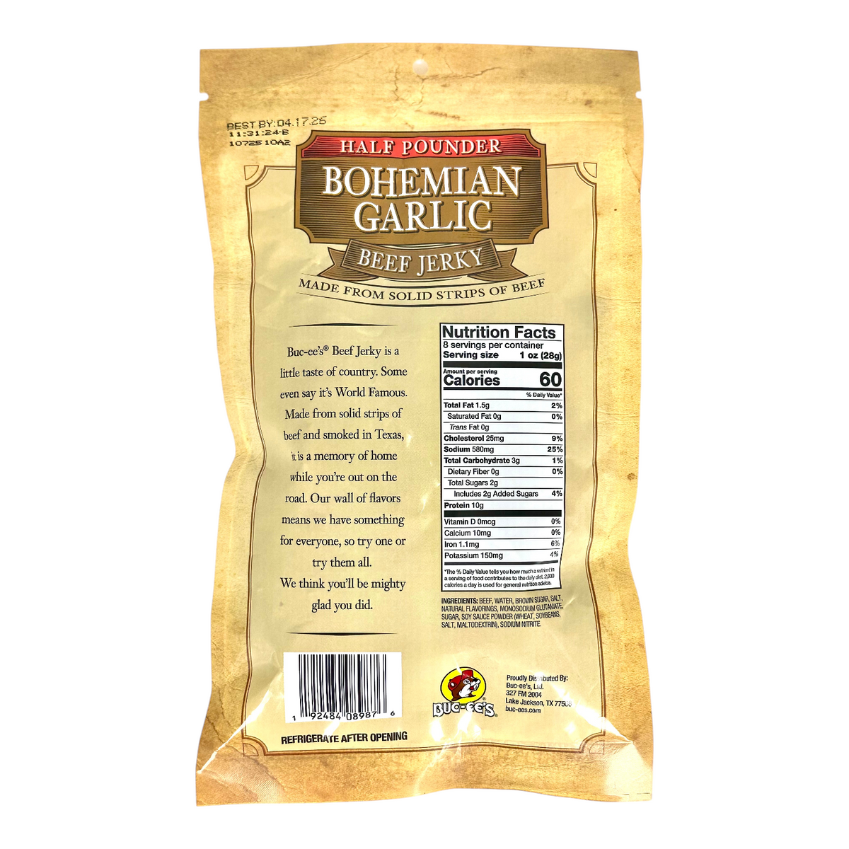 Buc-ee's Bohemian Garlic Beef Jerky – Bold & Savory