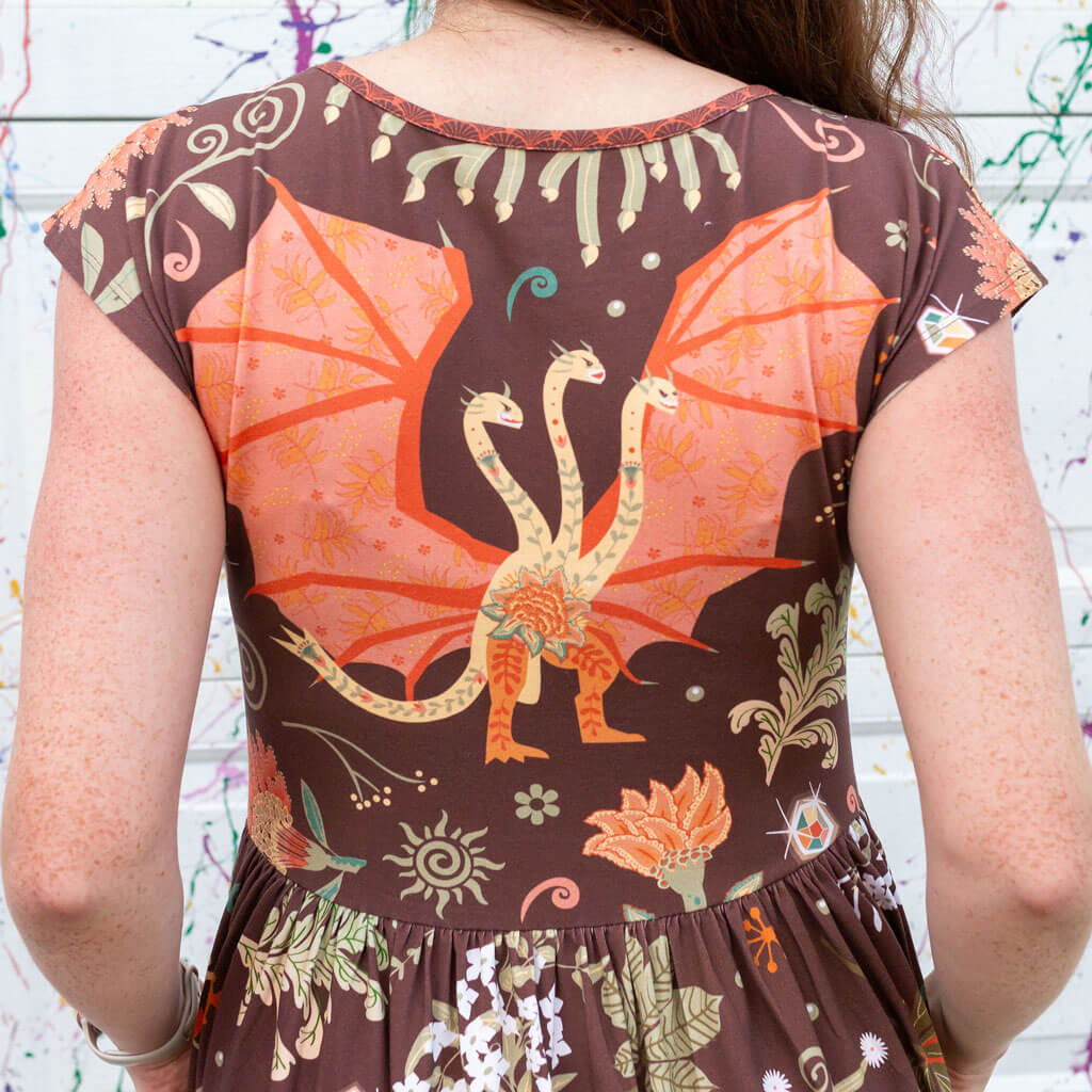 Adult "Beast Mode" Kaiju Monsters Cap Sleeve Maxi Dress with Pockets