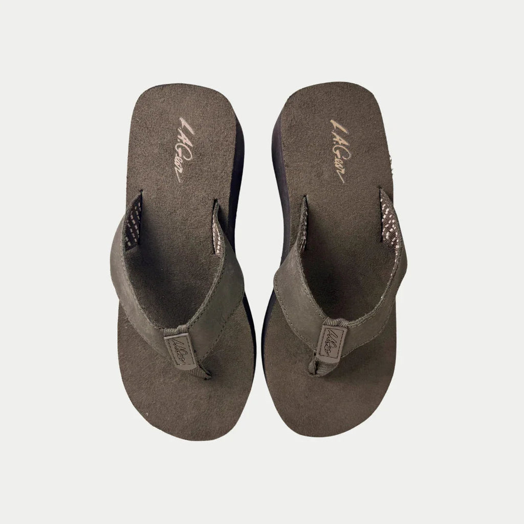 LA Gear Women's Malibu Wedge Flip-Flop – Brown