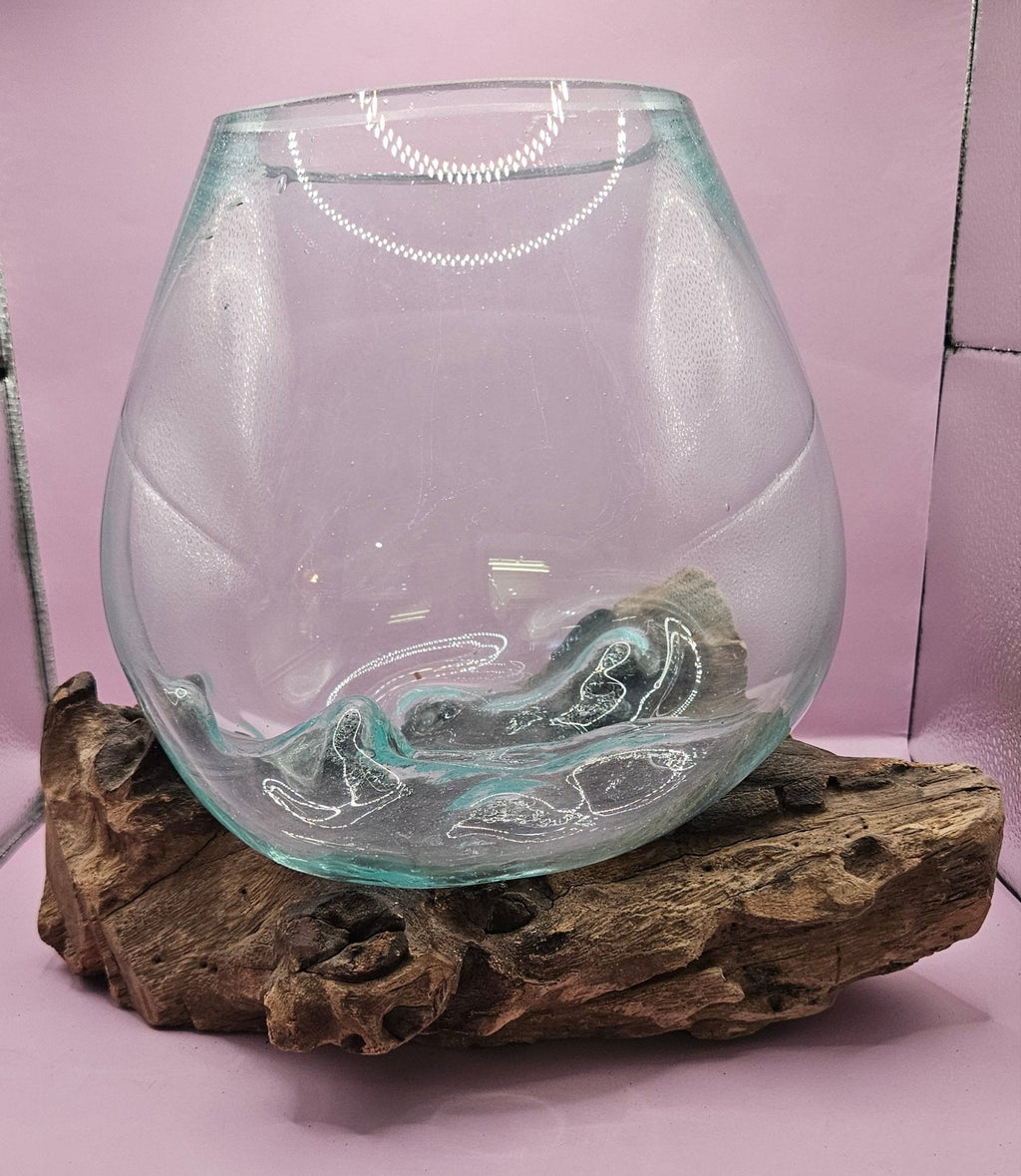 Teak Root & Molten Glass Terrarium