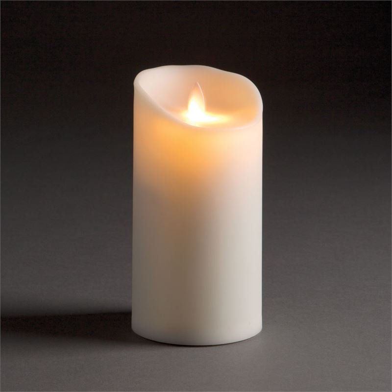 Lightli Moving Flame Outdoor Pillar Candle | IPX4 Rated | Remote Ready | 700-Hour | Small or Large