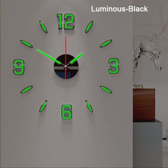 Luminous Silent Wall Clock – Modern Acrylic Analog Clock for Home Decor