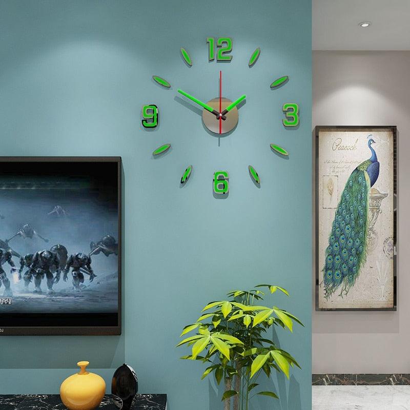 Luminous Silent Wall Clock – Modern Acrylic Analog Clock for Home Decor
