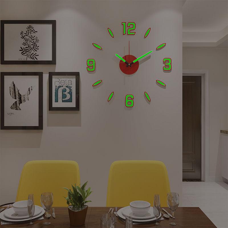 Luminous Silent Wall Clock – Modern Acrylic Analog Clock for Home Decor