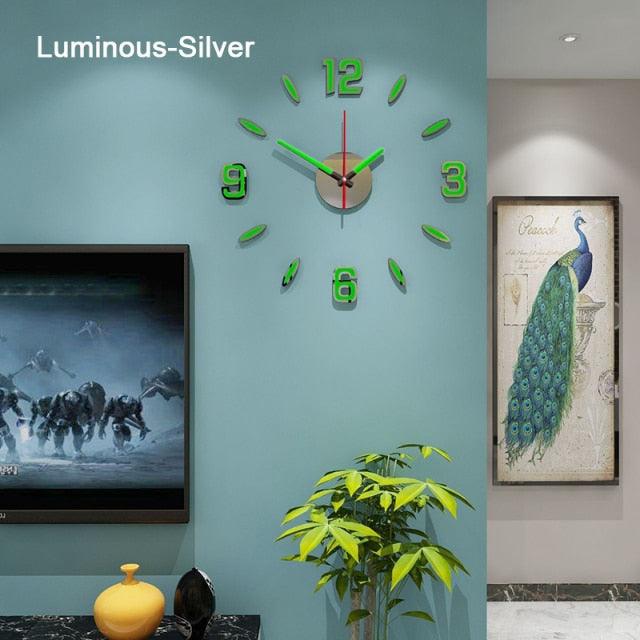Luminous Silent Wall Clock – Modern Acrylic Analog Clock for Home Decor