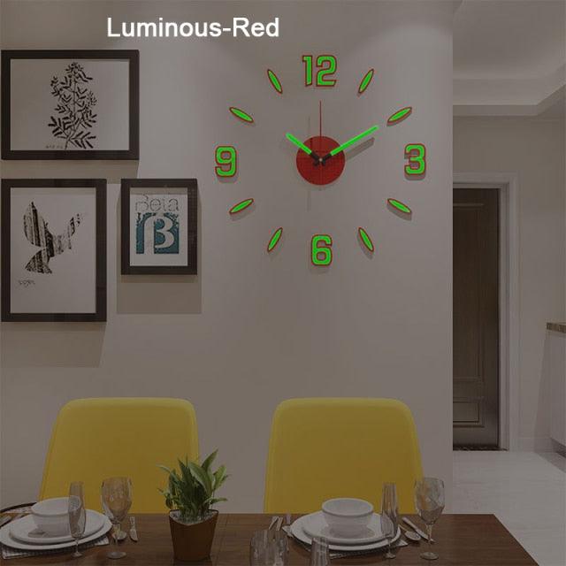 Luminous Silent Wall Clock – Modern Acrylic Analog Clock for Home Decor