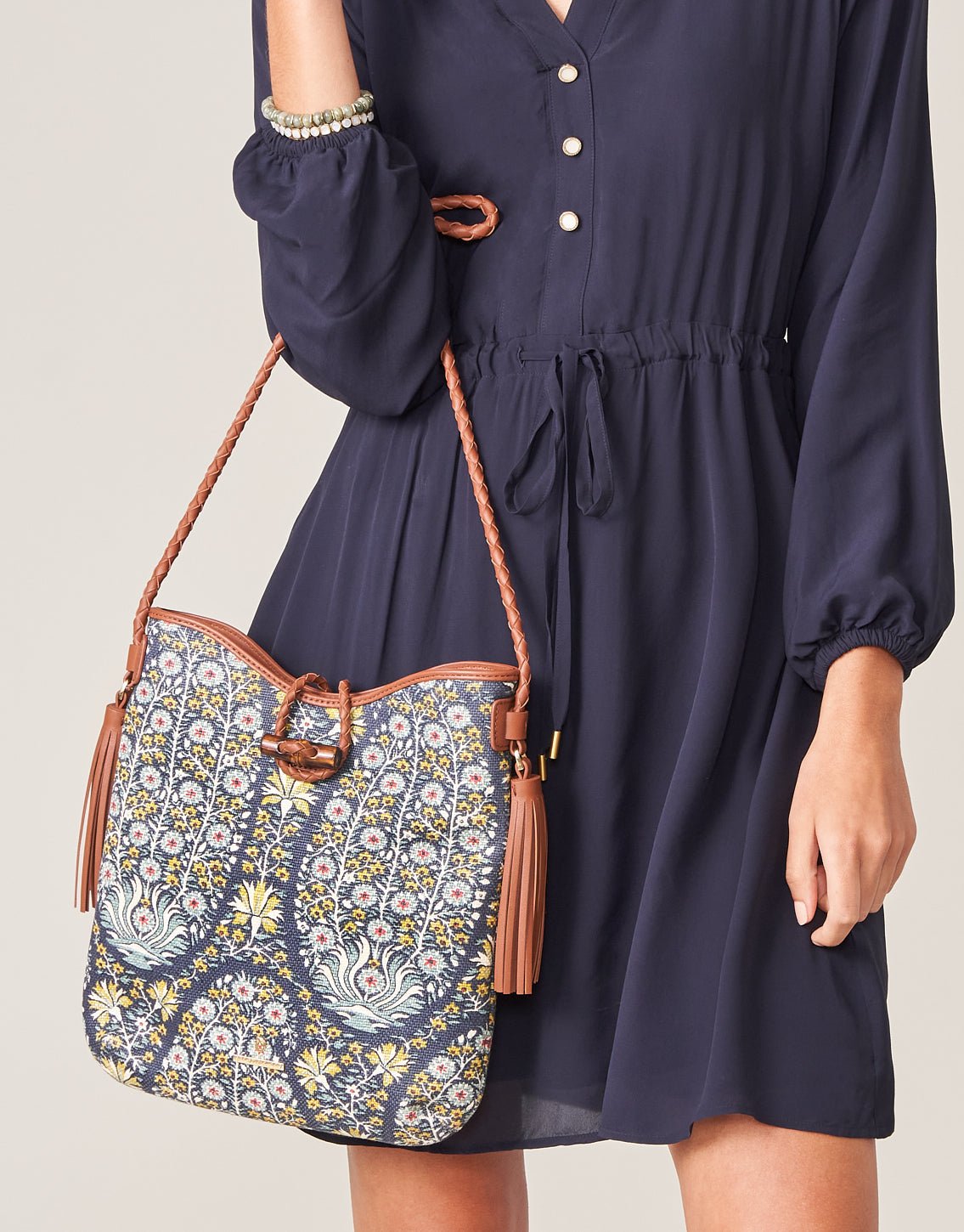 Lyla Hobo Bag – Signature Linen & Napa Leather