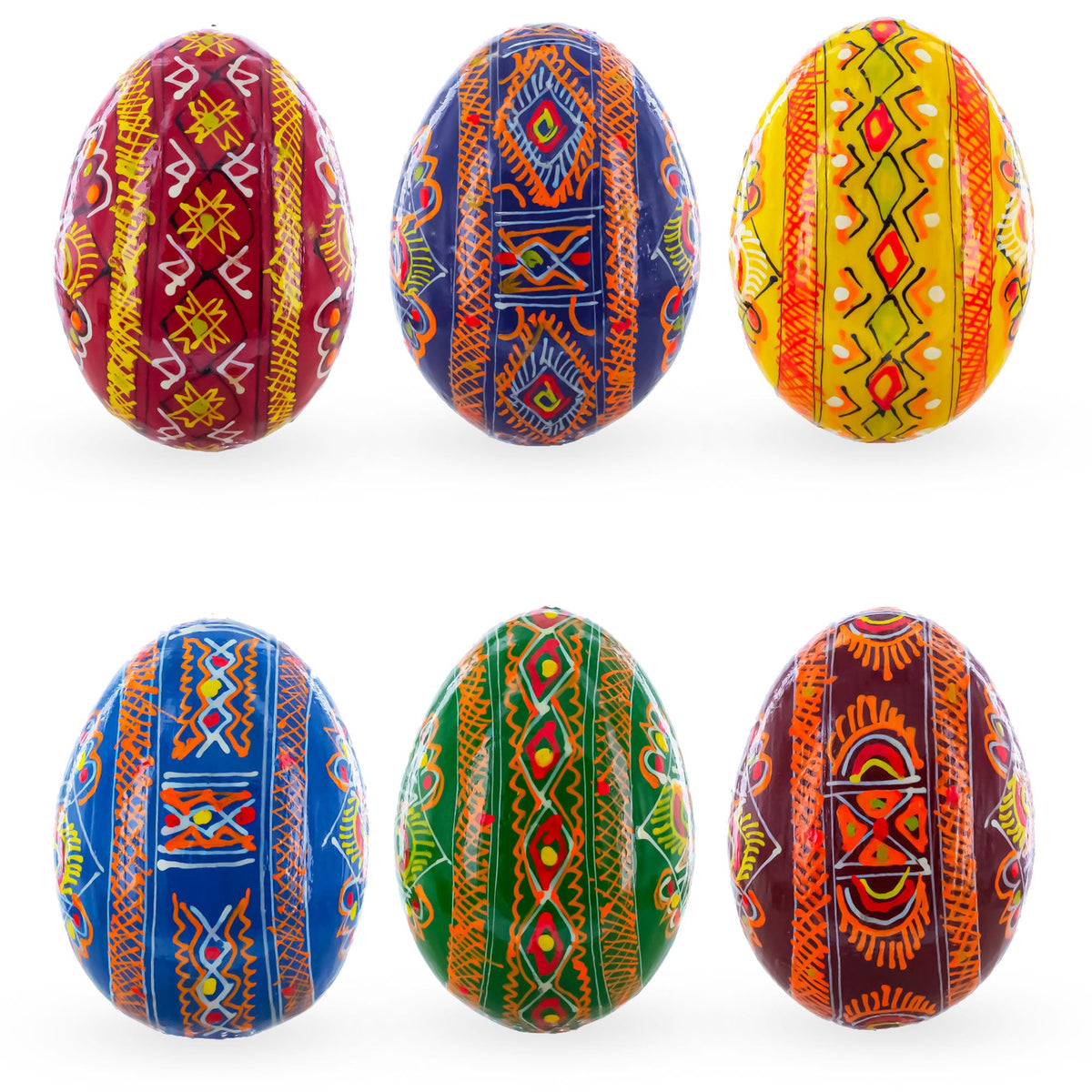 Hand-Painted Ukrainian Easter Eggs - Set of 6