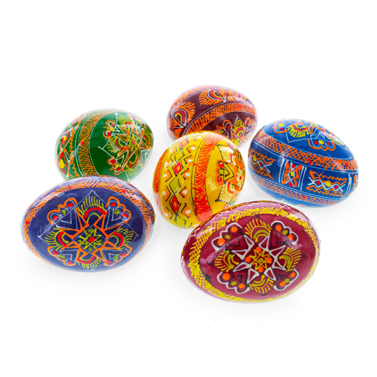 Hand-Painted Ukrainian Easter Eggs - Set of 6