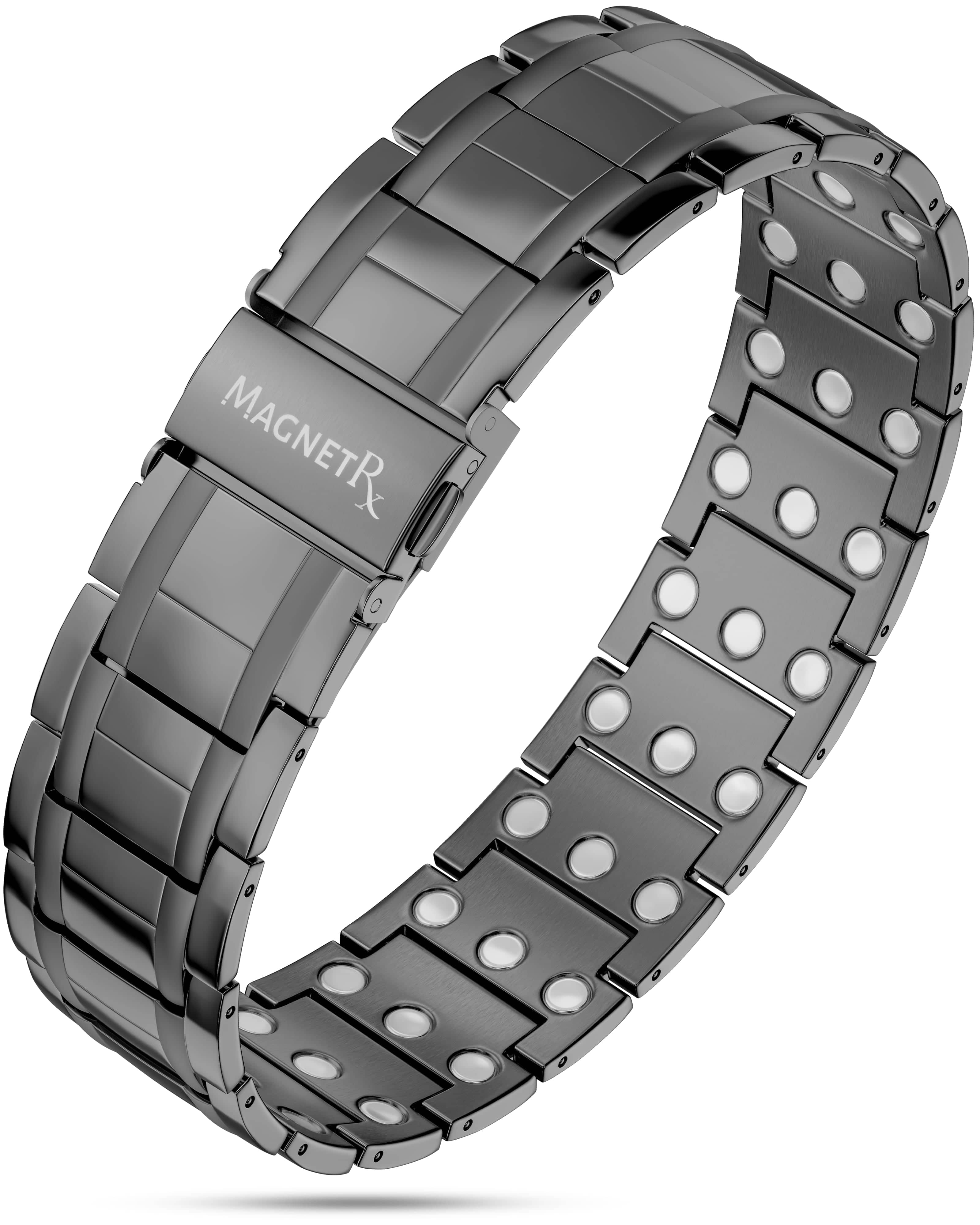MagnetRX 3X Strength Titanium Magnetic Bracelet for Men – Gunmetal