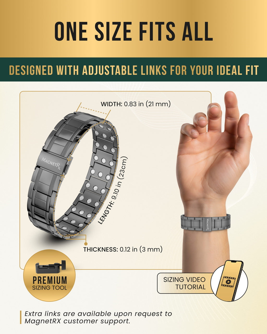 MagnetRX 3X Strength Titanium Magnetic Bracelet