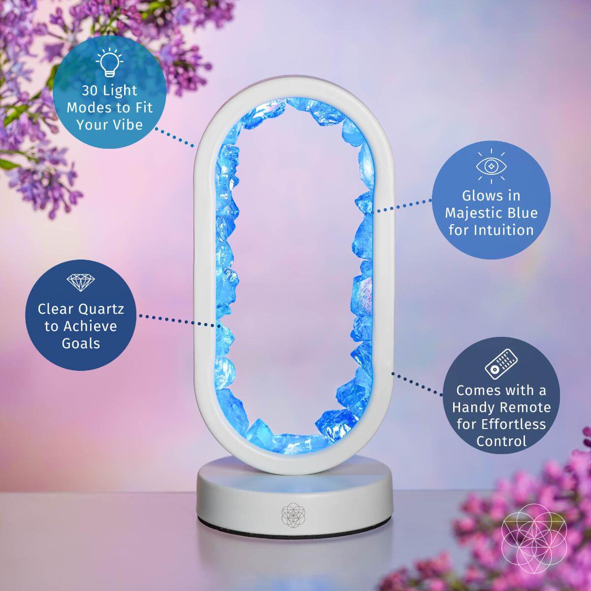 Blue Aura Quartz Oval Lamp