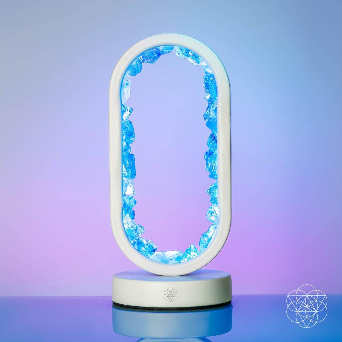 Blue Aura Quartz Oval Lamp