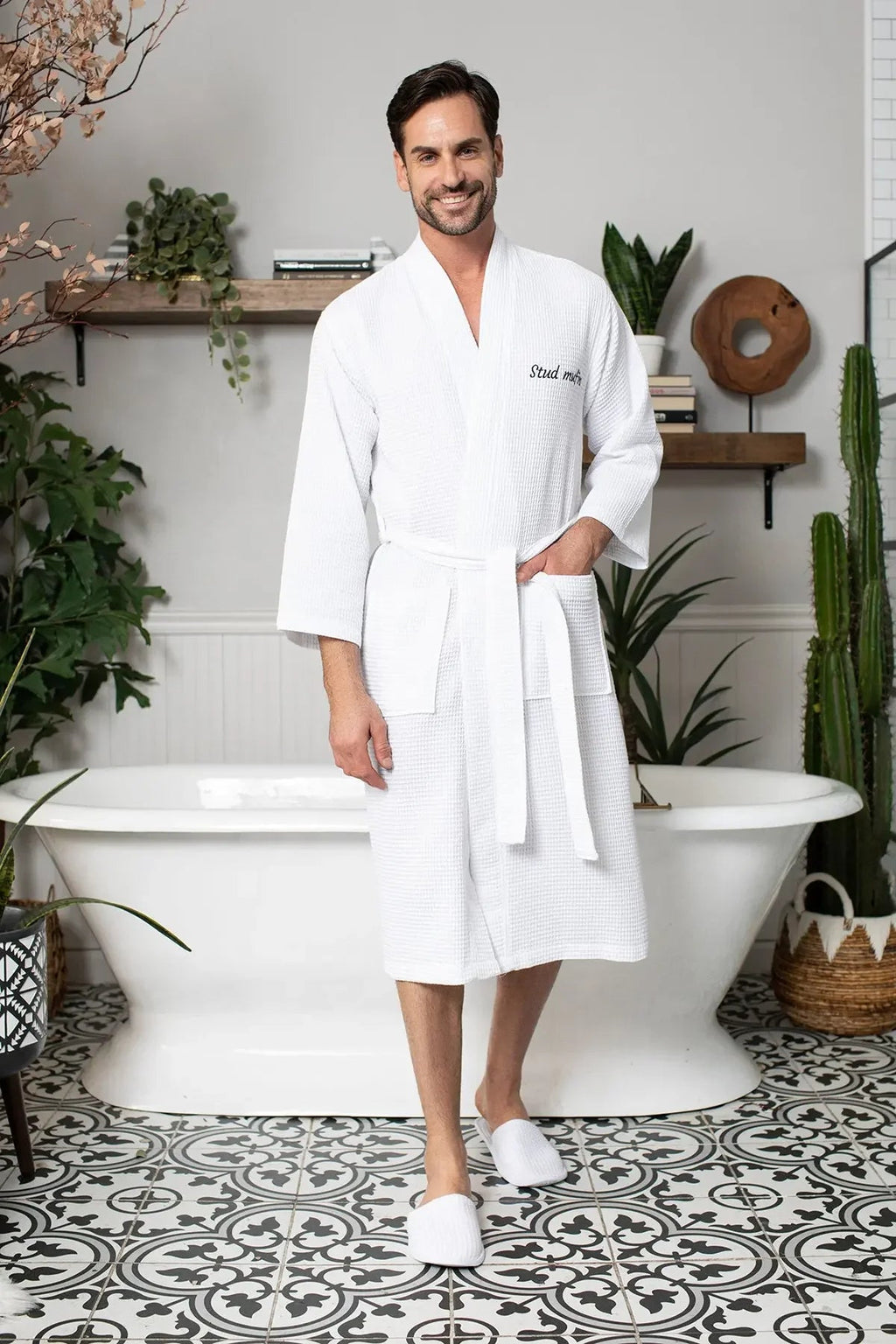 Waffle Spa Robe – Lightweight Quick-Dry Kimono Bath Robe